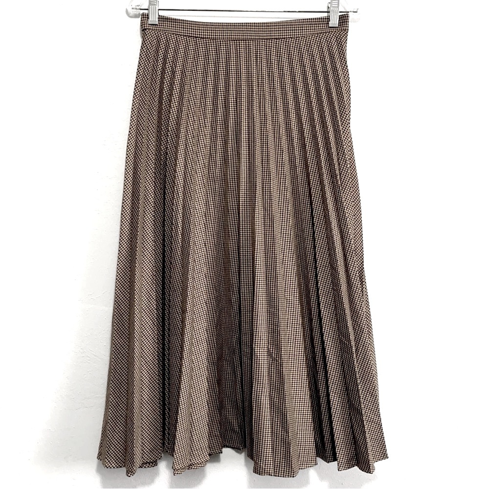 COURT & ROWE Plaid Pleated Maxi Skirt